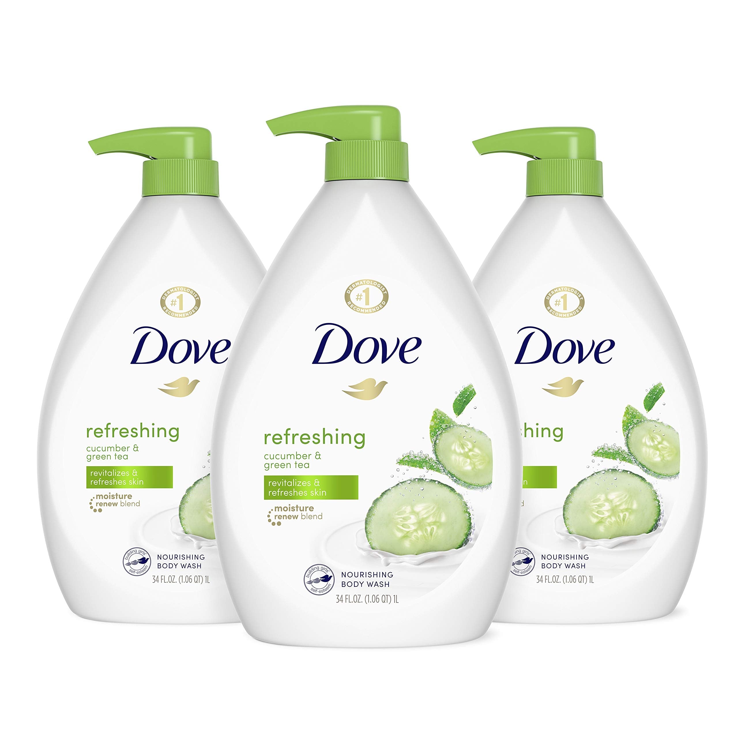 Product image of Dove Body Wash Cucumber and Green Tea Refreshing Pump Revitalizes and Refreshes Skin 34 fl oz 34 fl oz Pack